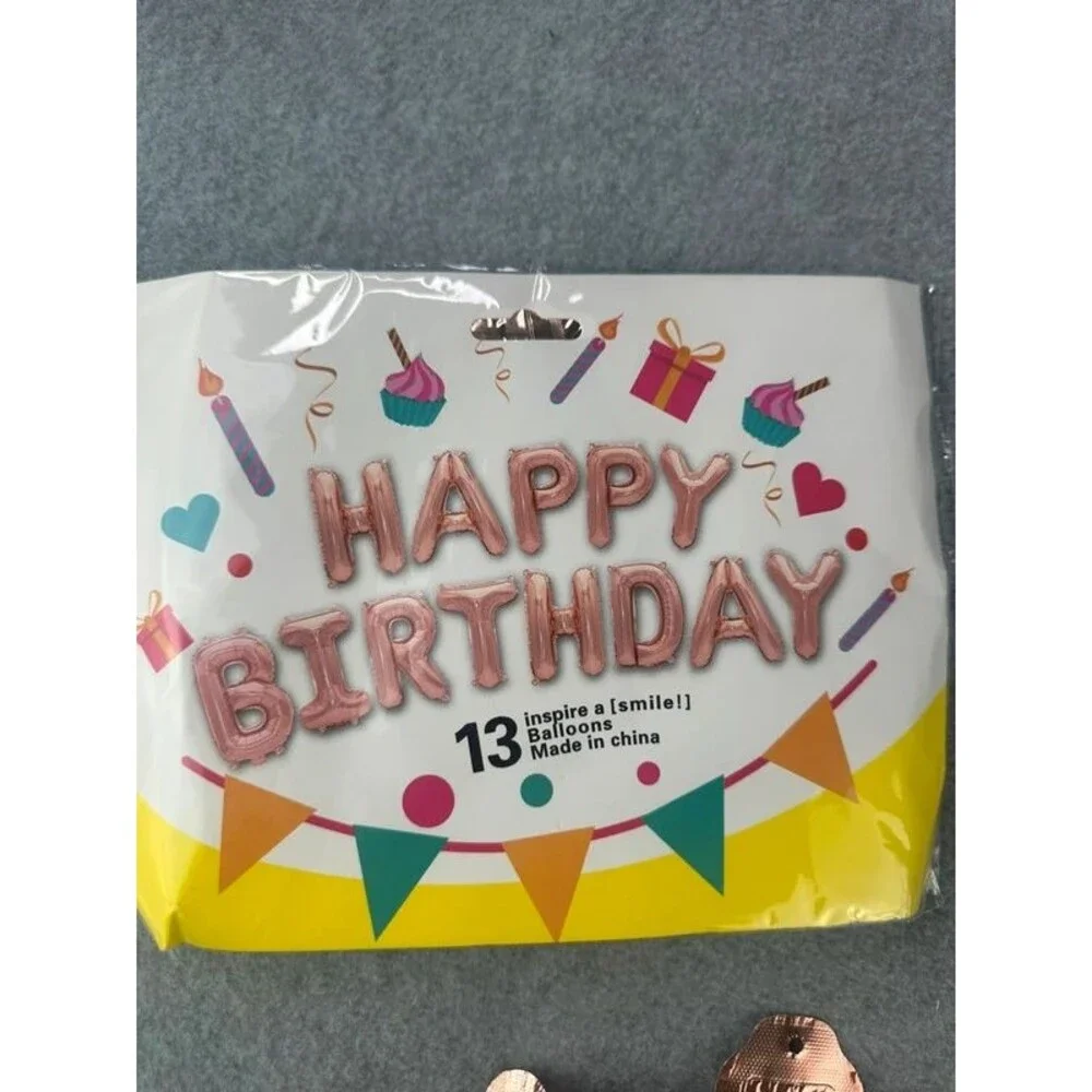 New Happy Birthday Girl Rose Gold Party Decoration Set